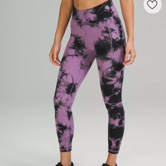 lululemon athletica Pants - Lululemon Fast and Free Purple High Rise Tie Dye Legging